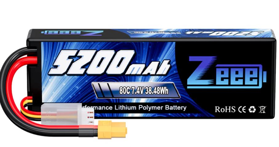 Baterie Zeee 2S LiPo 5200mAh 7,4V 80C s konektor XT60, pevné pouzdro